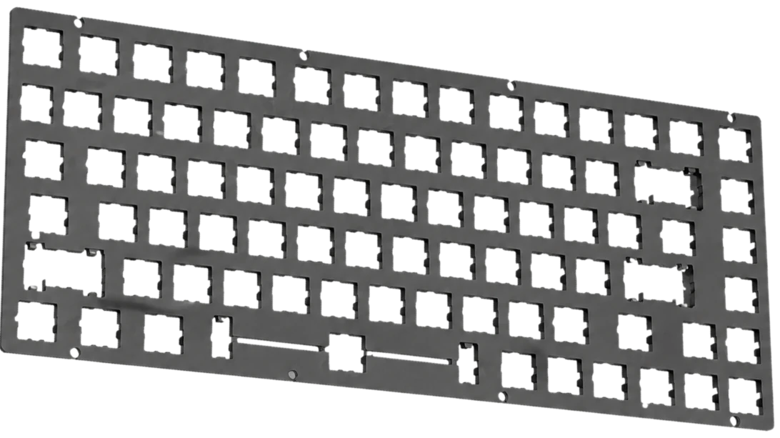 Black printed internal switch plate for a keyboard