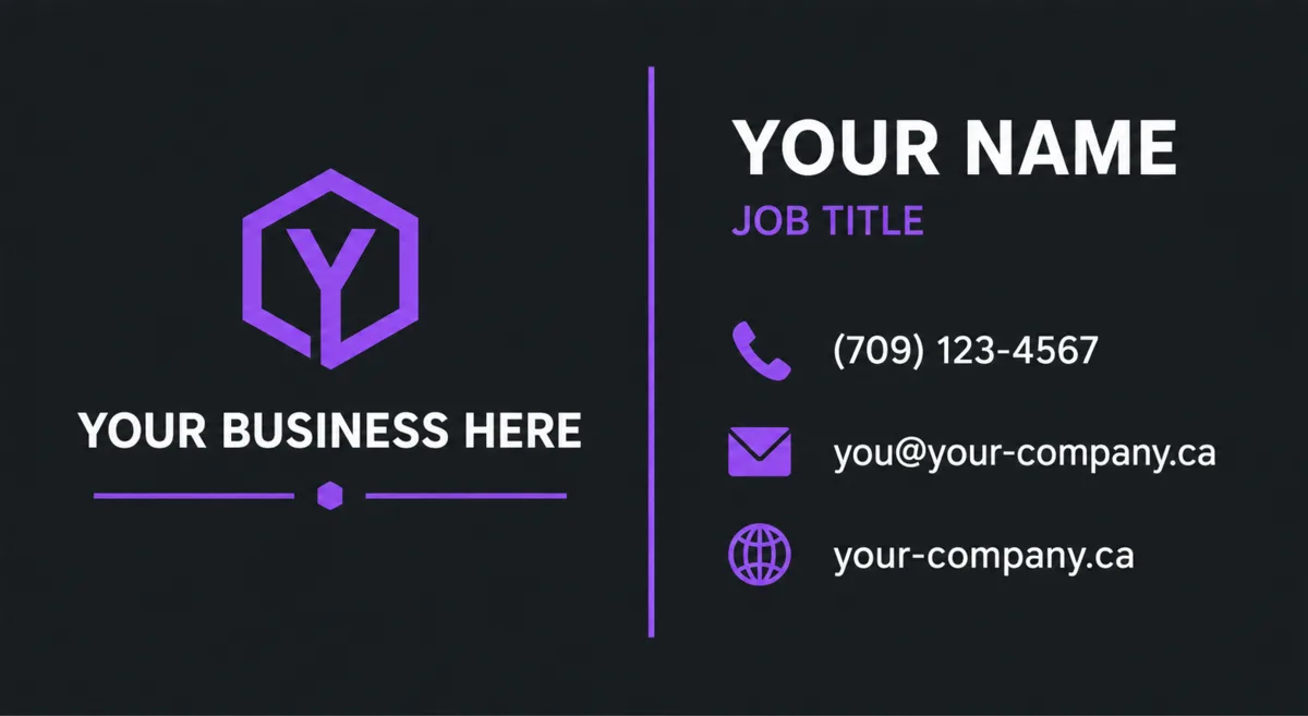 Dark purple business card template